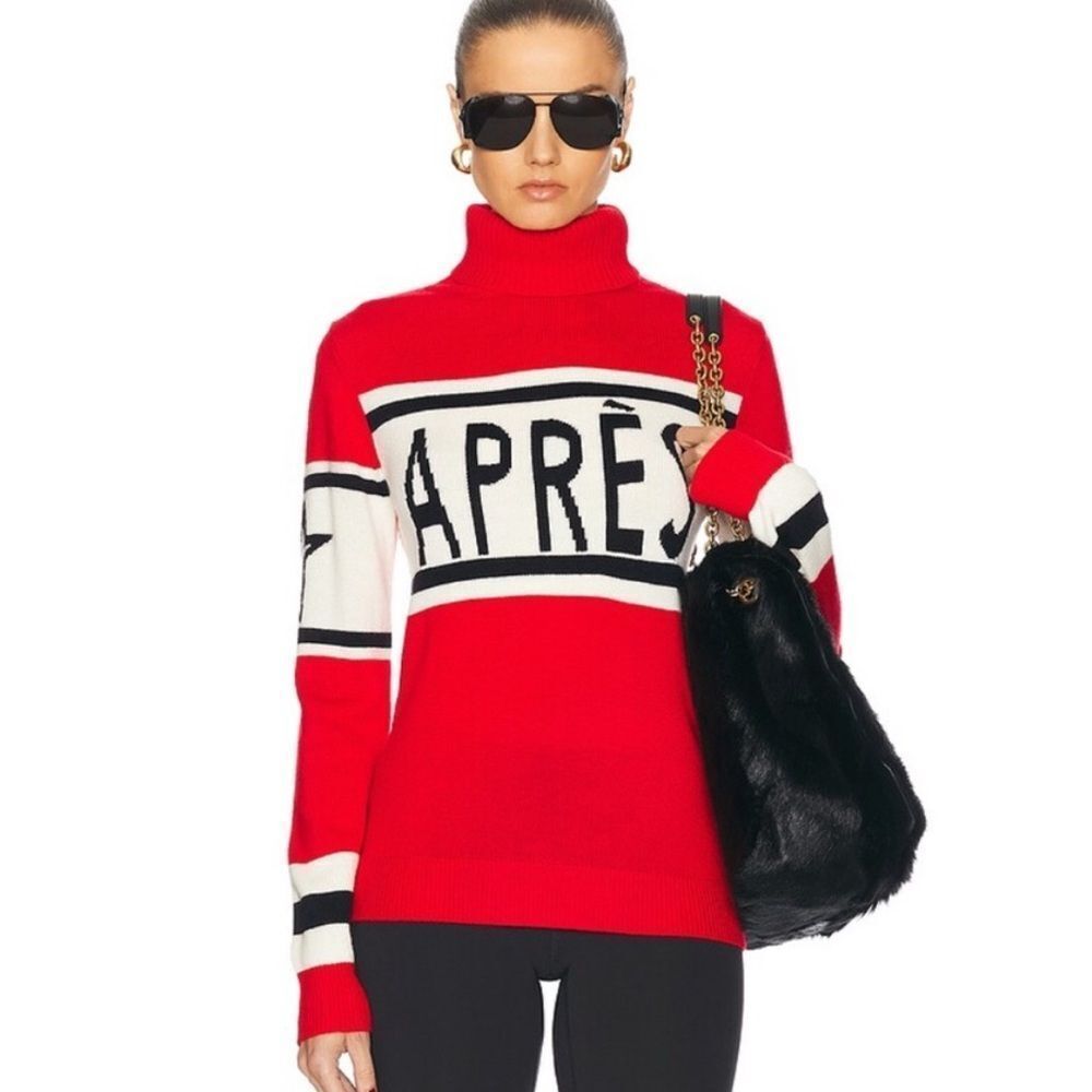 Perfect Moment Apres Ski Sweater XL Merino Wool Base Layer Red White XL NWT